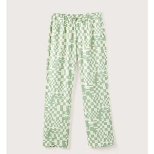FRANK AND OAK Green Checkered Scandinavian Unisex Pajama Pants-XXS